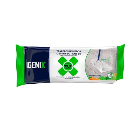 Trapero Húmedo Desinfectante Con Ojal Cerámica Igenix Naranja Citrus 10 Unid