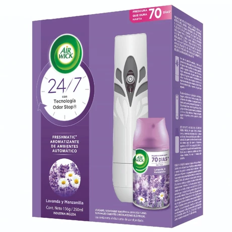 Aparato + Repuesto Aromatizante Freshmatic Air Wick Lavanda y Manzanilla 250 ml