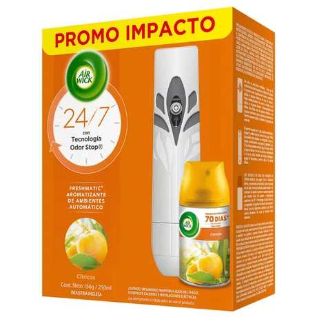 Aparato + Repuesto Aromatizante Freshmatic Air Wick Cítricos 250 ml