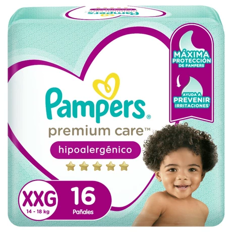 Pañales Pampers Premium Care XXG (16 unid)