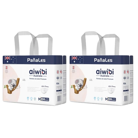 PAÑAL AIWIBI PREMIUM TALLA M 30 UN X 2