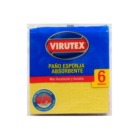 Paño Esponja Virutex Ultra Absorbente 6 Unid