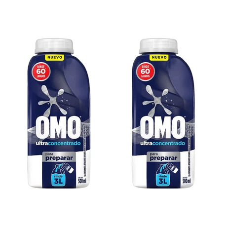 Detergente Líquido Omo Matic Para Diluir 500 ml Rinde 3 lts x2