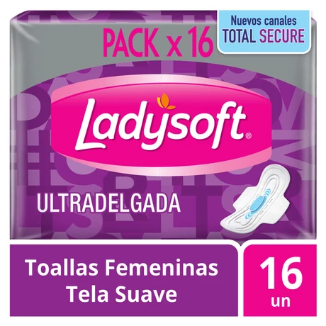 Toalla Higiénica Ladysoft Ultradelgada Suave 16 Unid
