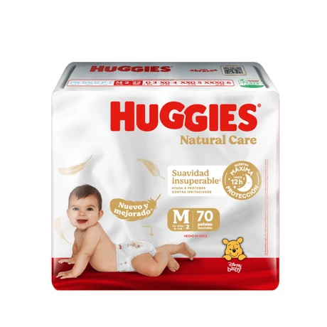 Pañal Huggies Natural Care M 70 Un