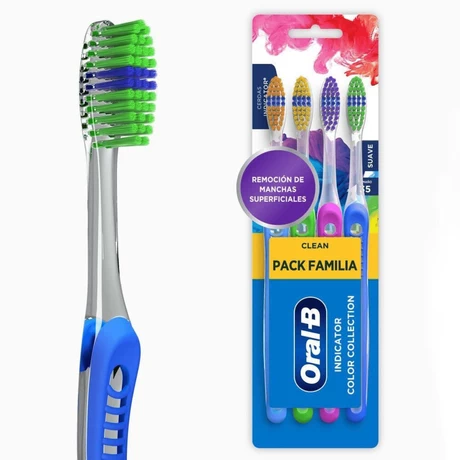 Cepillo Dental Pack Familia Oral-B Color Indicator 4 Unid