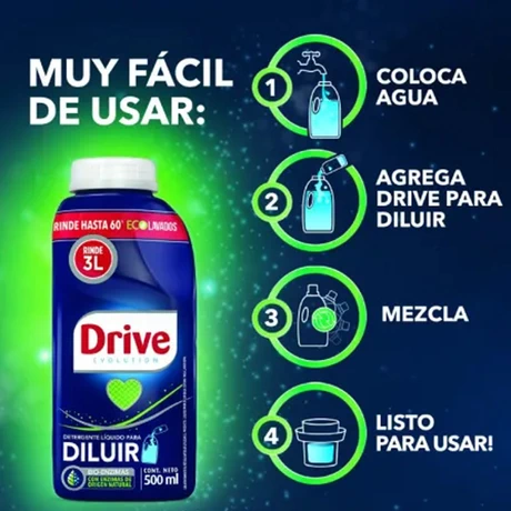 Drive Detergente Líquido para Diluir 500 ml x 3un - vista alternativa