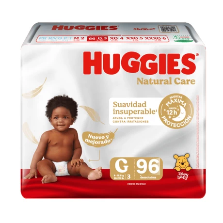 Pañal Huggies Natural Care G 96 UN
