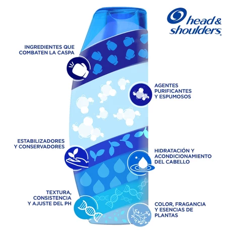 Shampoo Head and Shoulders 2 en 1  Limpieza Renovadora 375 ml - vista alternativa