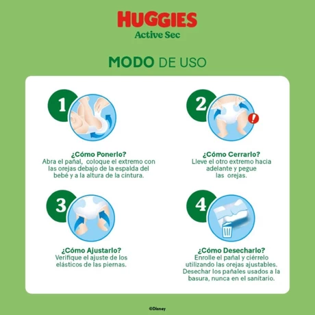 Pañal Huggies Active Sec XXG 52 UN X 2 - vista alternativa
