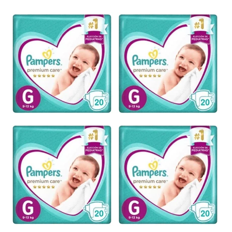 Pañales Pampers Premium Care Talla G (80 unid)