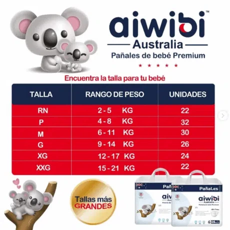 PAÑAL AIWIBI PREMIUM TALLA XG 24 UN - vista alternativa