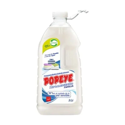 Detergente Líquido Popeye Hipoalergénico 3 lts
