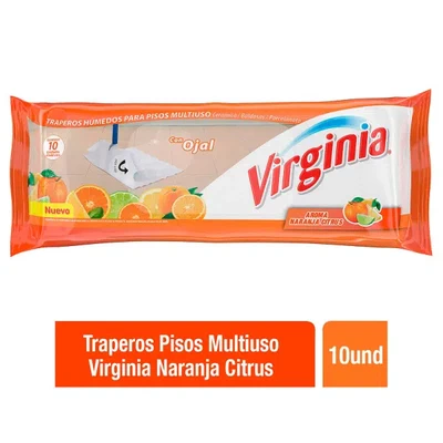 Trapero Húmedo Con Ojal Cerámica Virginia Naranja Citrus 10 Unid