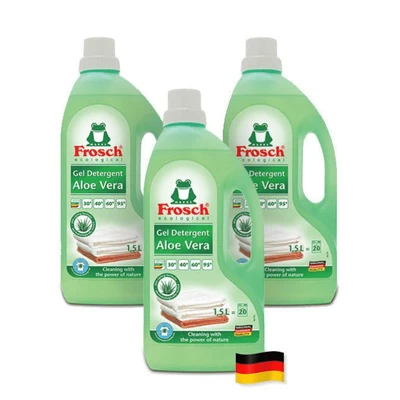 Detergente Líquido Hipoalergénico Frosch Piel Sensible Aloe Vera 1.5 lts x3