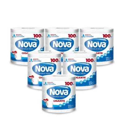 Toalla de Papel Nova Gigante Doble Hoja 100 m 6 Unid