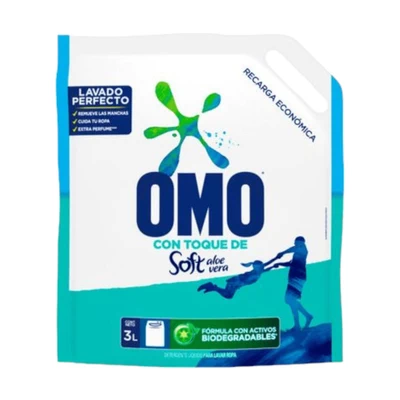 Detergente Líquido Omo Soft Aloe Vera 3 lts Doypack