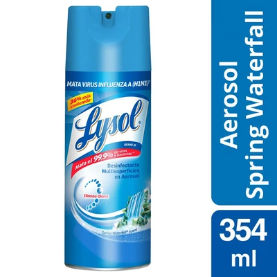 Desinfectante Ambiental Aerosol Lysol Spring Waterfall 354 g