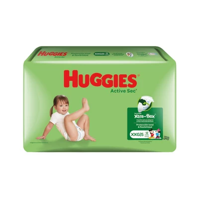Pañales Huggies Active Sec XXG (12 unid)