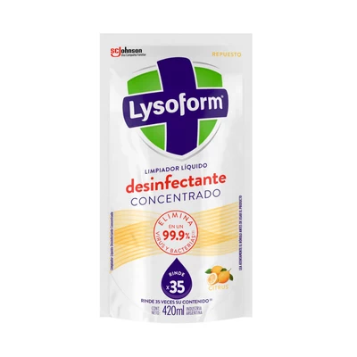 Desinfectante Líquido Concentrado Lysoform Citrus Repuesto 420 ml