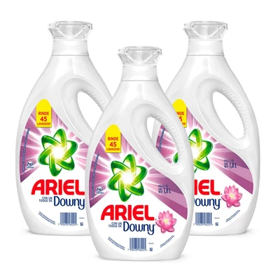 Detergente Líquido Concentrado Ariel Toque de Downy 1.8 lts x3