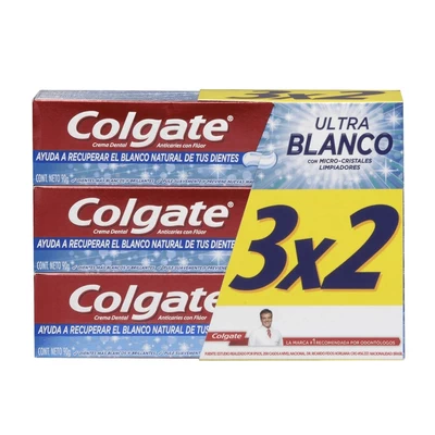 Pasta de Dientes Colgate Ultra Blanco 3X90 g