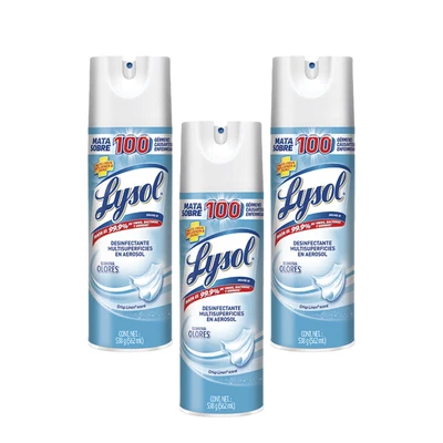 Desinfectante Ambiental Aerosol Lysol Crisp Linen 538 g x3