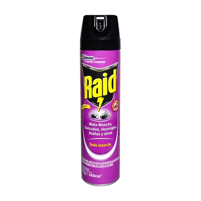 Insecticida Raid Mata Hormigas, Moscas, Zancudos, Todo Insecto 360 cc
