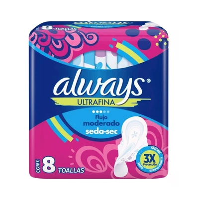 Toalla Higiénica Seca Always Ultrafina 8 Unid