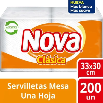 Servilleta Nova Mesa Clásica 33 x 30 cm 200 Unid