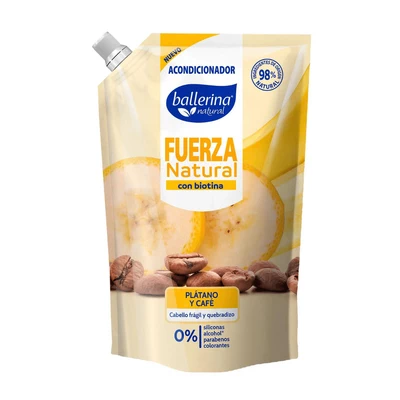 Acondicionador Ballerina Fuerza Natural Platano y Café 750 ml