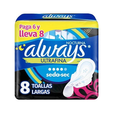 Toalla Higiénica Nocturna Always Ultrafina 8 Unid