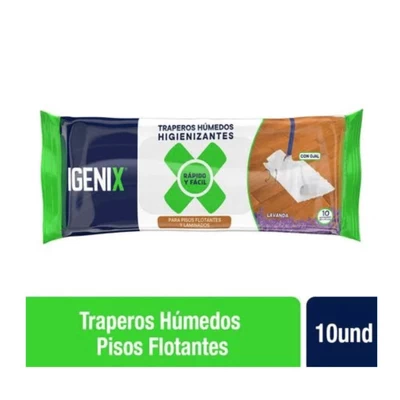 Trapero Húmedo Higienizante Con Ojal Piso Flotante Igenix Lavanda 10 Unid
