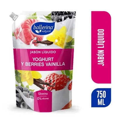 Jabón Ballerina Yogurt Berries y Vainilla Doy Pack 750 ml