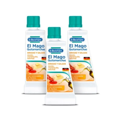 Quitamanchas Dr. Beckmann El Mago Grasas y Salsas 50 ml x3
