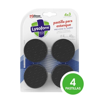 Pastillas Estanque Inodoro Lysoform Antisarro 40 g c/u 4 Unid