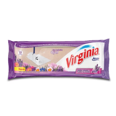 Trapero Húmedo Con Ojal Cerámica Virginia Lavanda y Flores 10 Unid