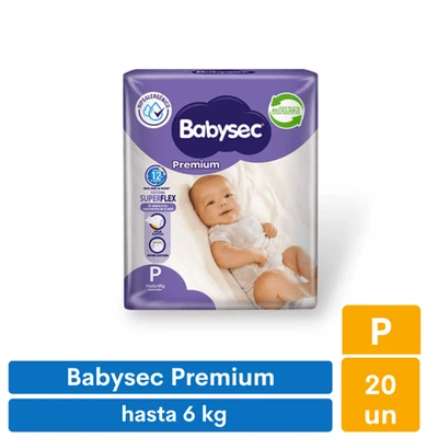 Pañales Babysec Premium P (20 unid)