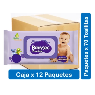 Toallitas Húmedas Babysec 70 Unid x12