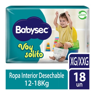 Pañales Babysec Voy Solito XG/XXG (18 unid)