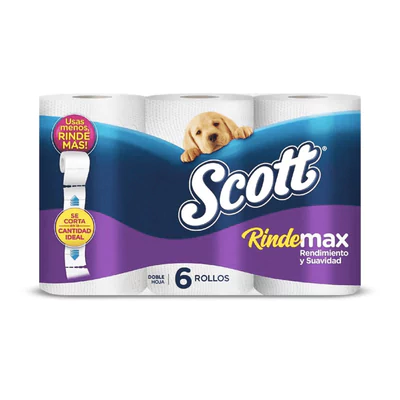 Papel Higiénico Scott Rindemax Doble Hoja 6 Unid 22 m c/u