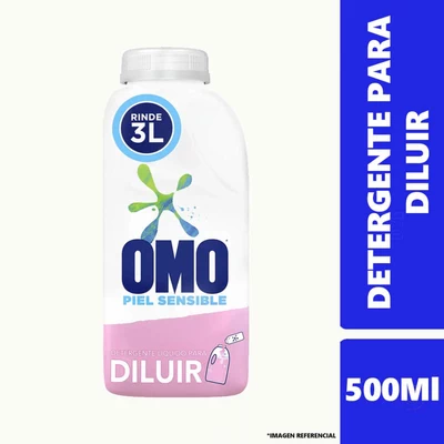 Detergente Líquido Omo Piel Sensible Para Diluir 500 ml Rinde 3 lts x2