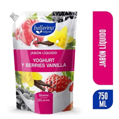 Jabón Ballerina Yogurt Berries y Vainilla Doy Pack 750 ml