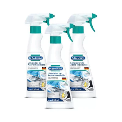Limpiador Acero Inoxidable Dr. Beckmann 250 ml x3