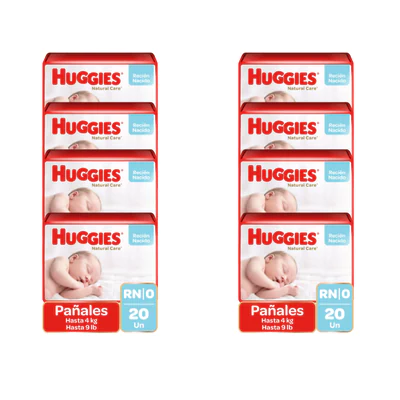 Pañales Huggies Natural Care RN (160 unid)