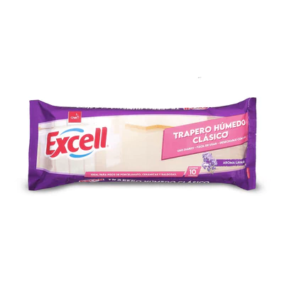 Trapero Húmedo Piso Flotante Excell Lavanda 10 Unid