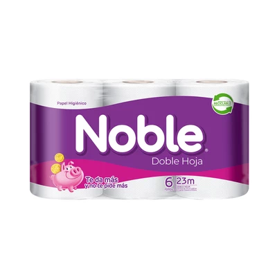 Papel Higiénico Noble Doble Hoja 23 mts x 6 Unid