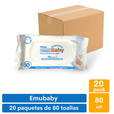 Toallitas Húmedas Emubaby 80 Unid x20