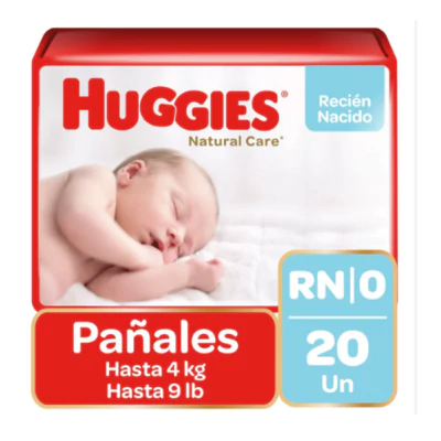 Pañales Huggies Natural Care RN (20 unid)