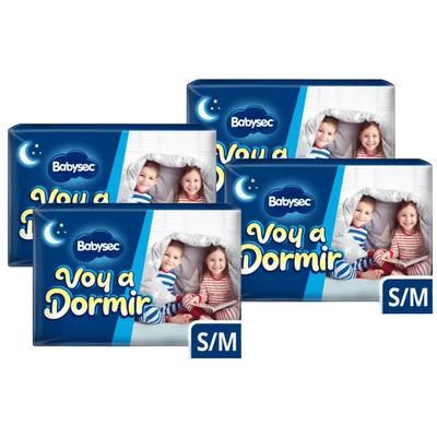 Pañales Babysec Voy a Dormir S/M (56 unid)